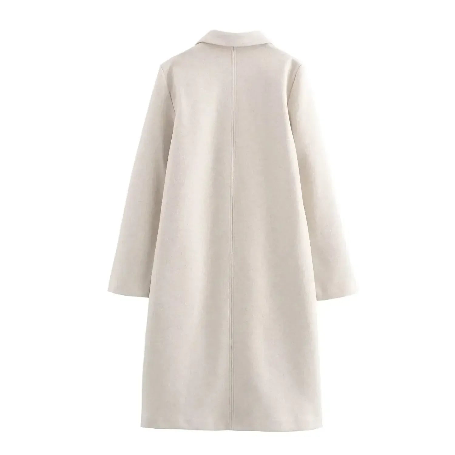 T-line Woolen Coat,  Mid-Length Jacket, Pure Color , Loose Fit (2 weeks delivery)