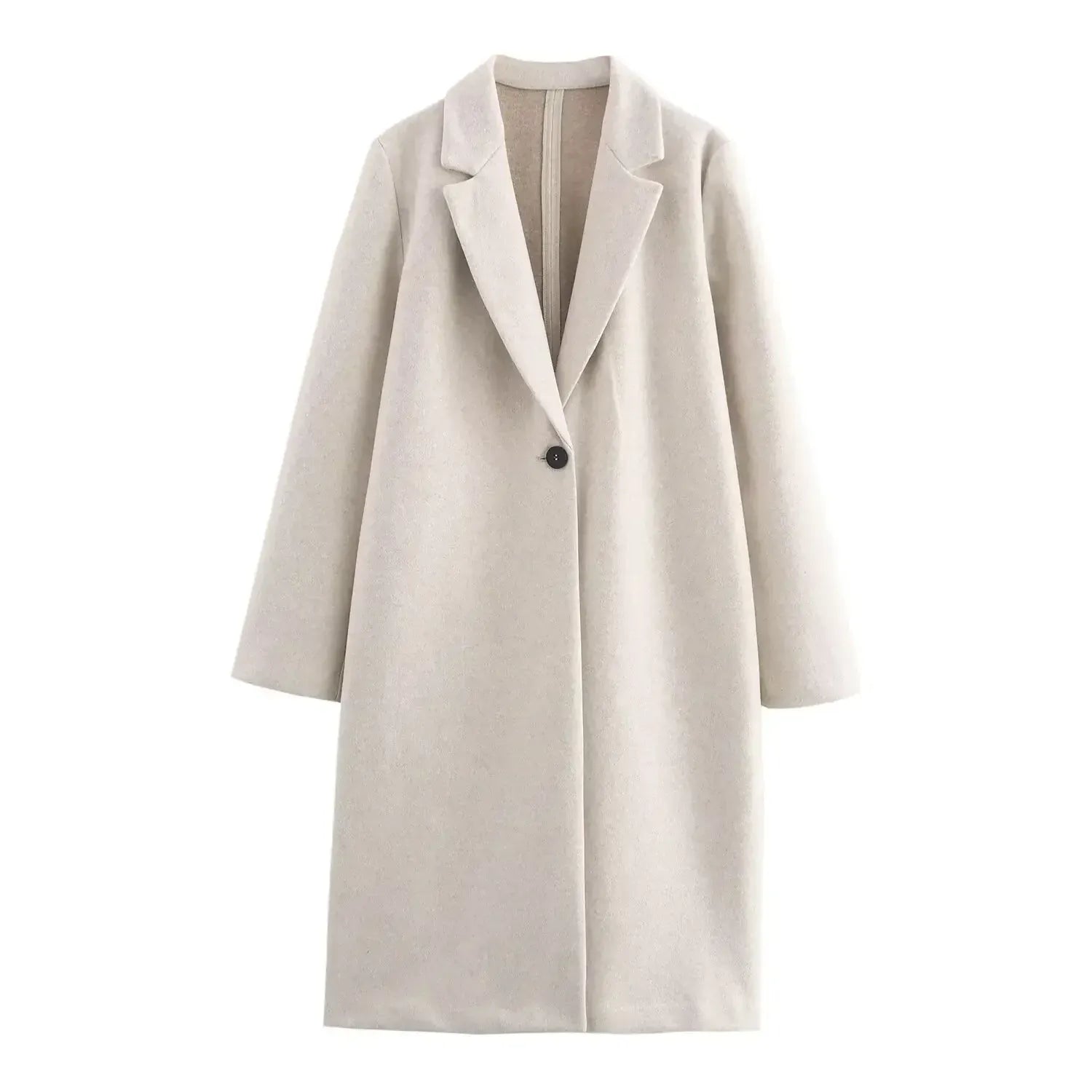 T-line Woolen Coat,  Mid-Length Jacket, Pure Color , Loose Fit (2 weeks delivery)