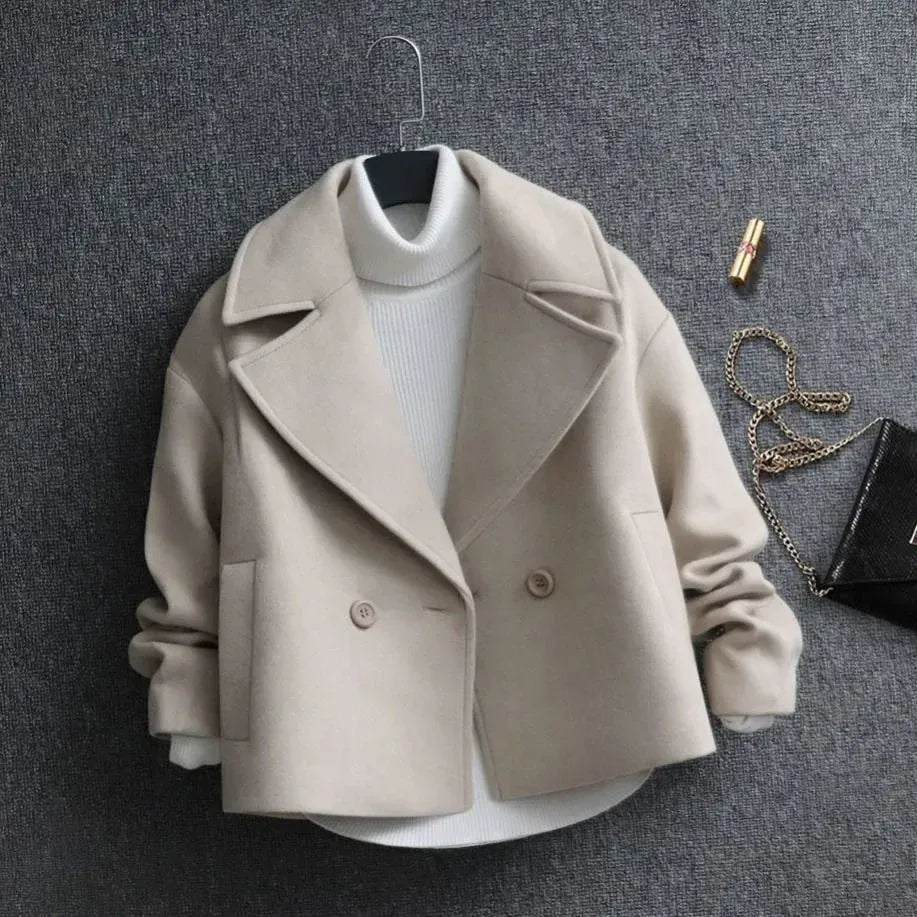 T-line Woolen Jacket For Women, Winter, Single Button Overcoat (2 weeks delivery)
