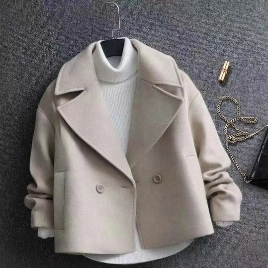 T-line Woolen Jacket For Women, Winter, Single Button Overcoat (2 weeks delivery)