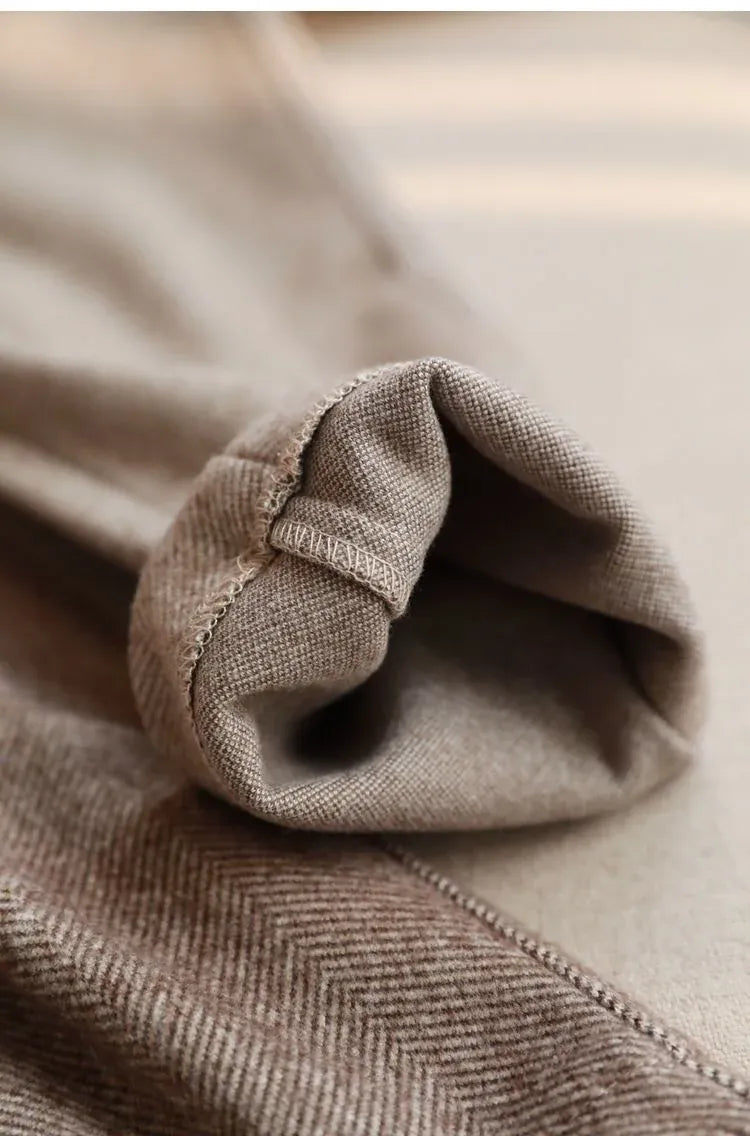 T-line Woolen Pants Women's, Pencil Pants , Fall/Winter, High Waist, Elegant Casual,  Trousers, Female,  Pants (2 weeks delivery)