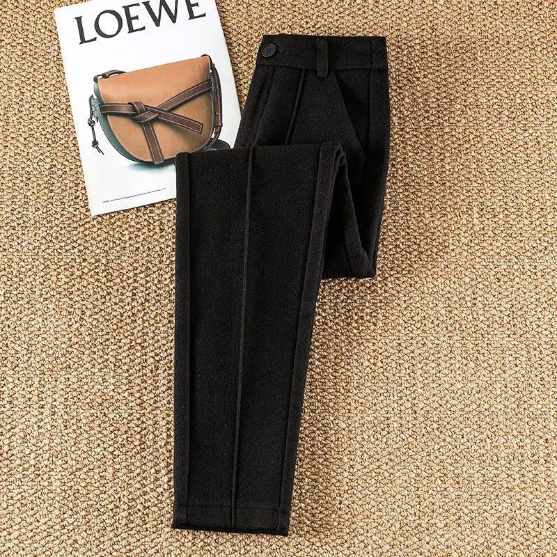 T-line Woolen  Pencil High Waist  Women's Pants,  Trousers Thick,  Suit Pants, For Women (2 weeks delivery)
