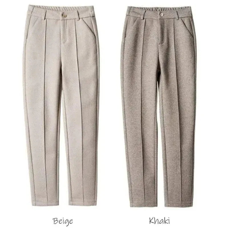 T-line Woolen  Pencil High Waist  Women's Pants,  Trousers Thick,  Suit Pants, For Women (2 weeks delivery)