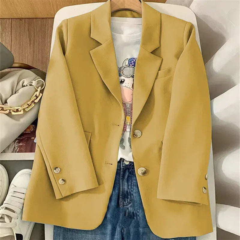 T-line Yellow / S Blazer Woman Spring/autumn, jacket multi colors (2 weeks delivery)